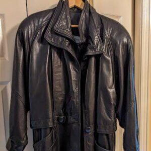 WOMENS LONG LEATHER COAT